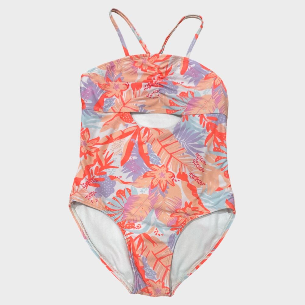 Art Class Tropical Print One-Piece Swimsuit - SZ 10/12 EUC